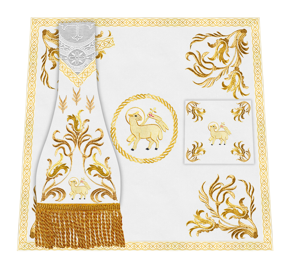 Mass Set Vestment with Embroidered Motif