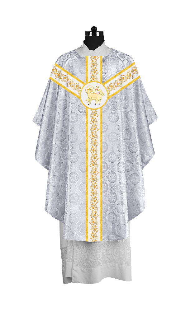 Elegant Gothic Chasuble for Priests with Grapes Embroidery