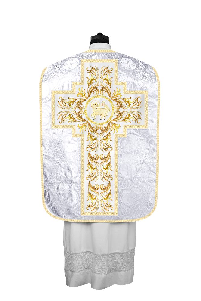 Roman Chasuble Vestment  with Woven Braids and Trims