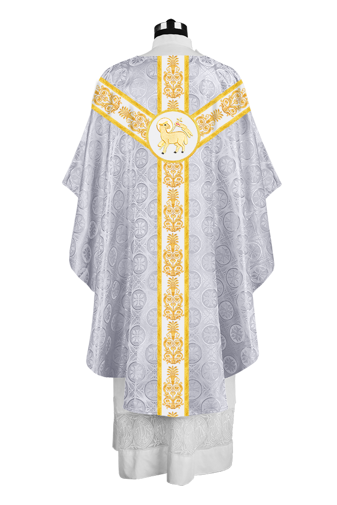 Handcrafted Gothic Chasuble with Traditional Embroidered Orphrey