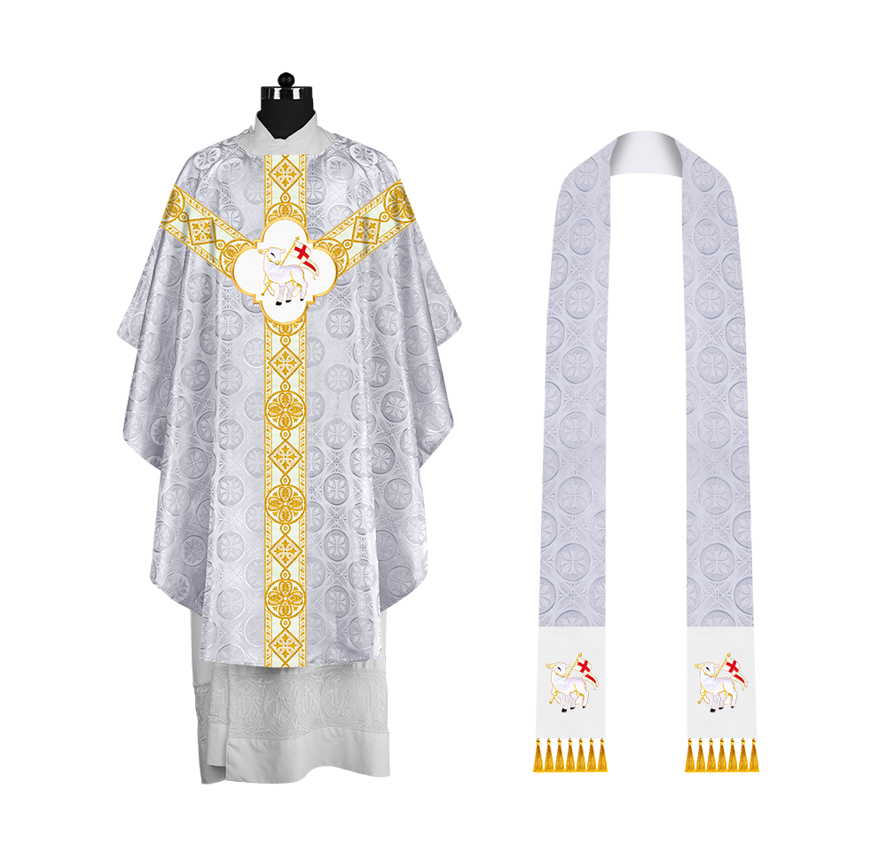 Gothic Chasuble with Woven Braided Orphrey Detailing