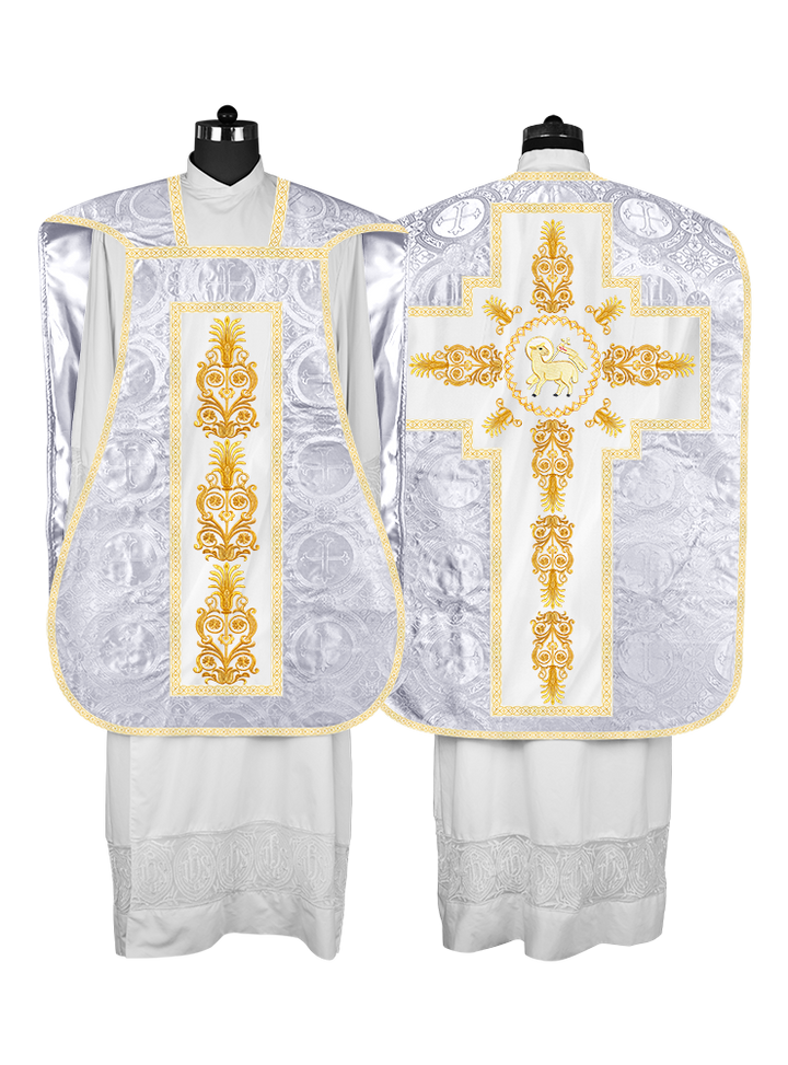 Roman Chasuble Vestments Adorned with Trims