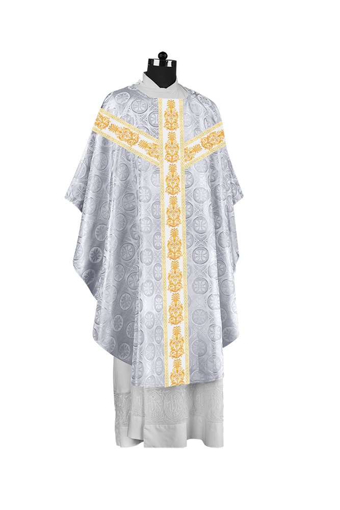 Gothic Priest Chasuble with Ornate Y-type Embroidered Orphrey