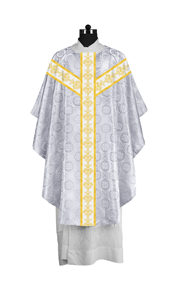 Priest Chasuble Vestment with Liturgical Embroidered Motif