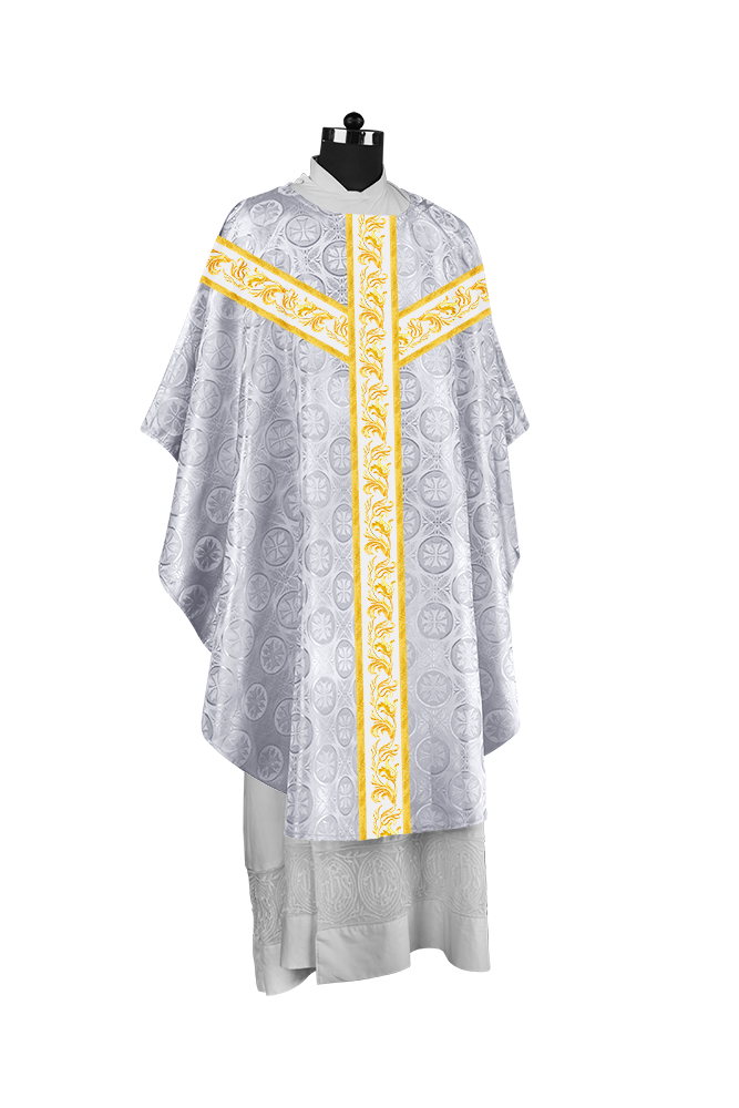 Liturgical Chasuble Vestment with Spiritual Motif Embroidery