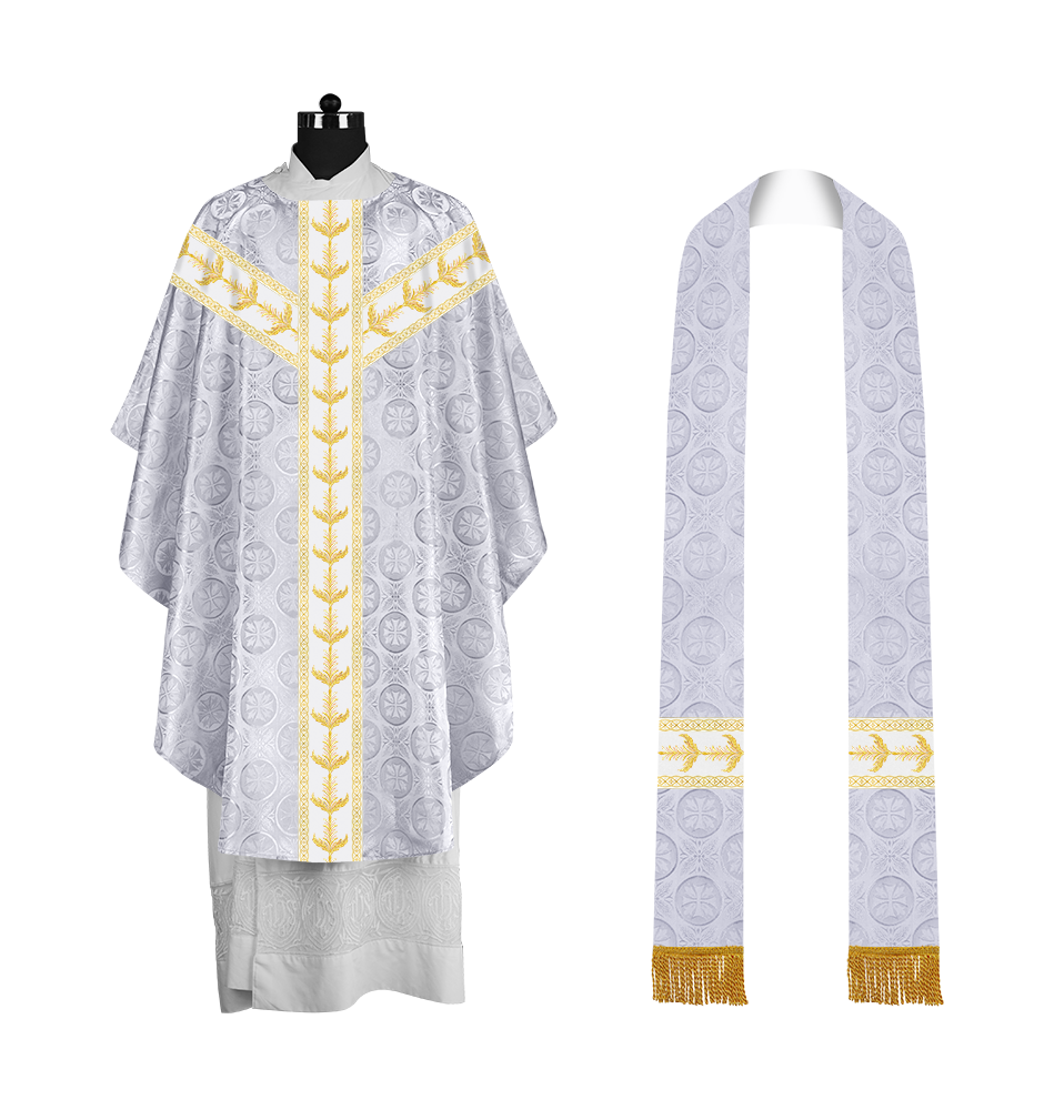 Embroidered Gothic Chasuble with Intricate Liturgical Detailing
