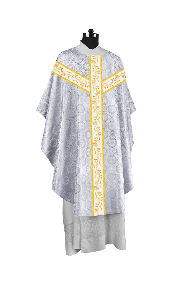 Gothic Chasuble with Embroidered Orphrey and Motifs
