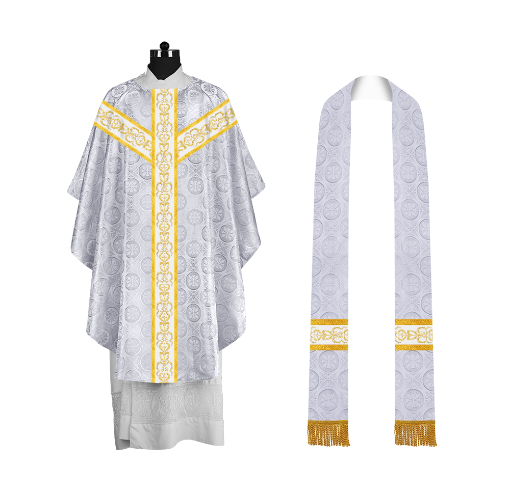 Gothic Chasuble with Y-Type Embroidered Orphrey and Motif