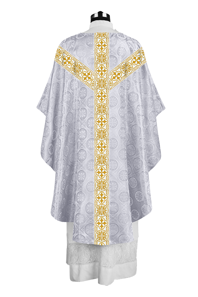 Priest Chasuble with Classic Braided Orphrey and Trims