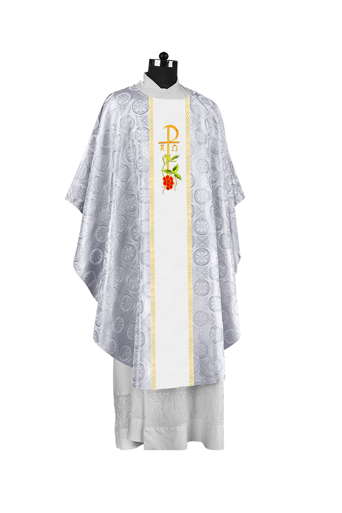 Premium Gothic Chasuble Adorned with Embroidered Motif