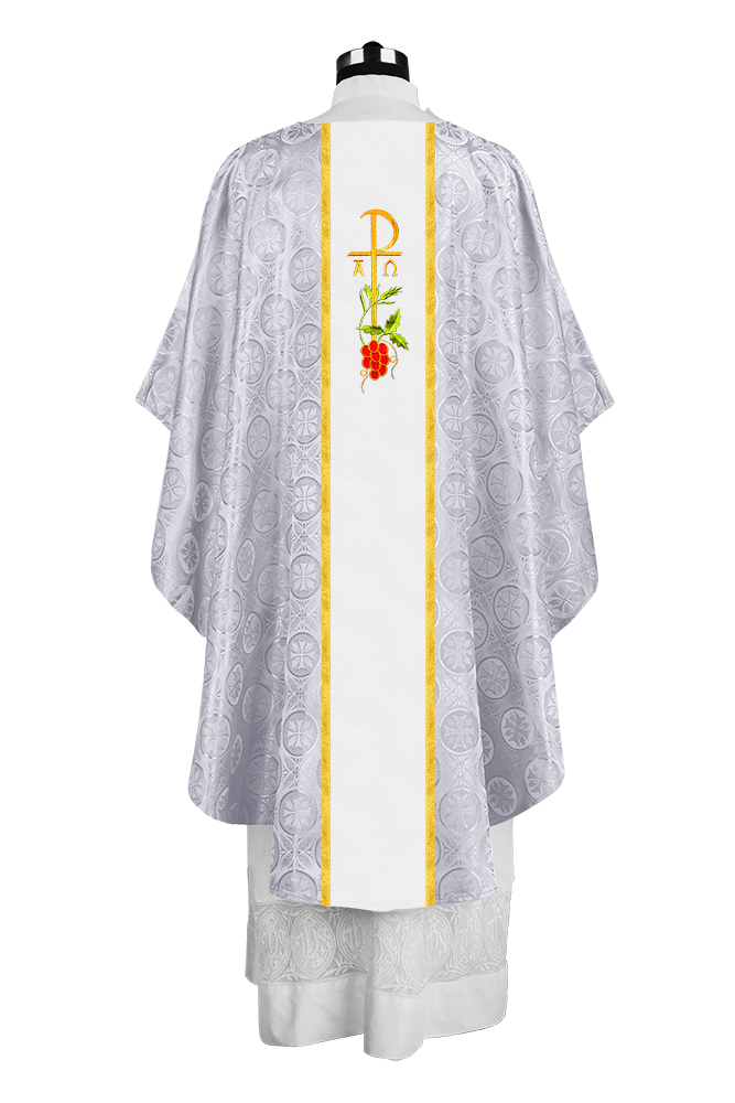 Gothic Chasuble with Elegant Embroidered Liturgical Motif