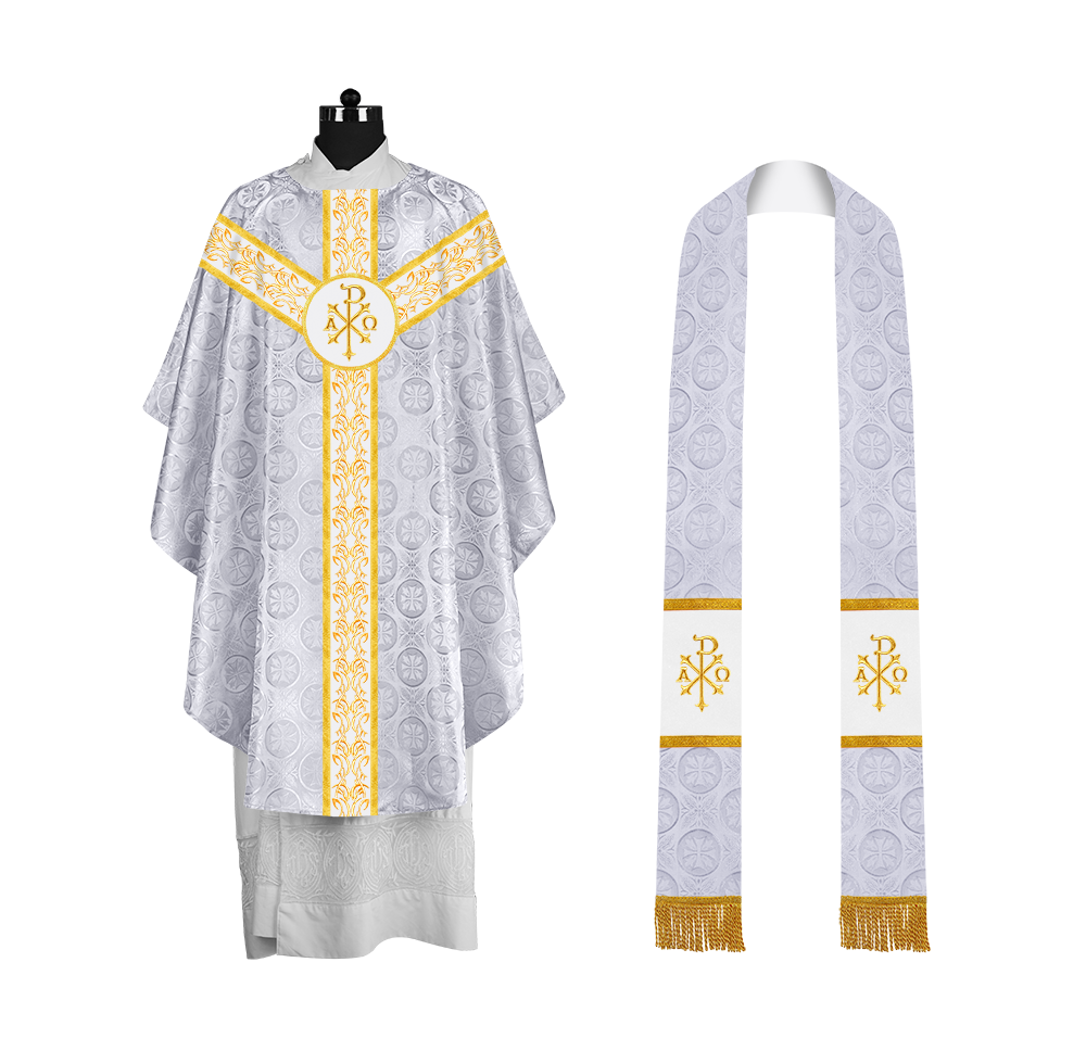 Exquisite Gothic Chasuble with Ornate Embroidery Trims