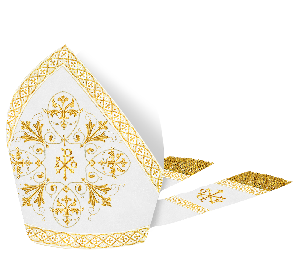 Mitre with Embroidered Motif and Trims
