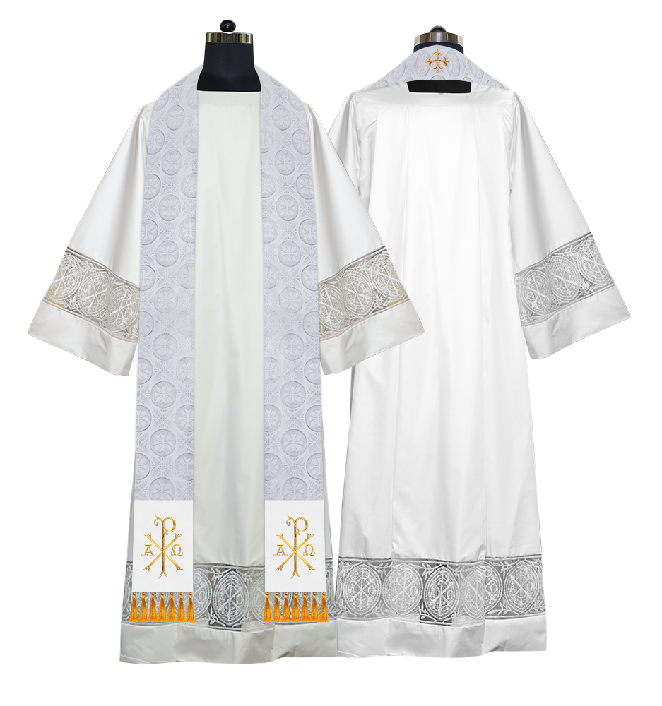 Ordination Stole with Embroidered Spiritual Motif