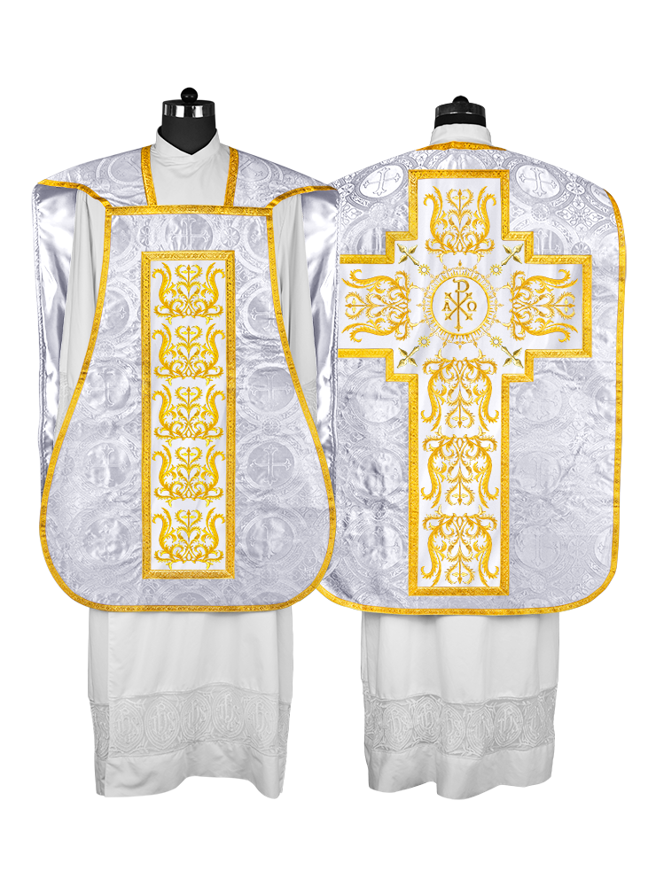 Fiddleback vestment with golden orphrey - Spiritus Collection