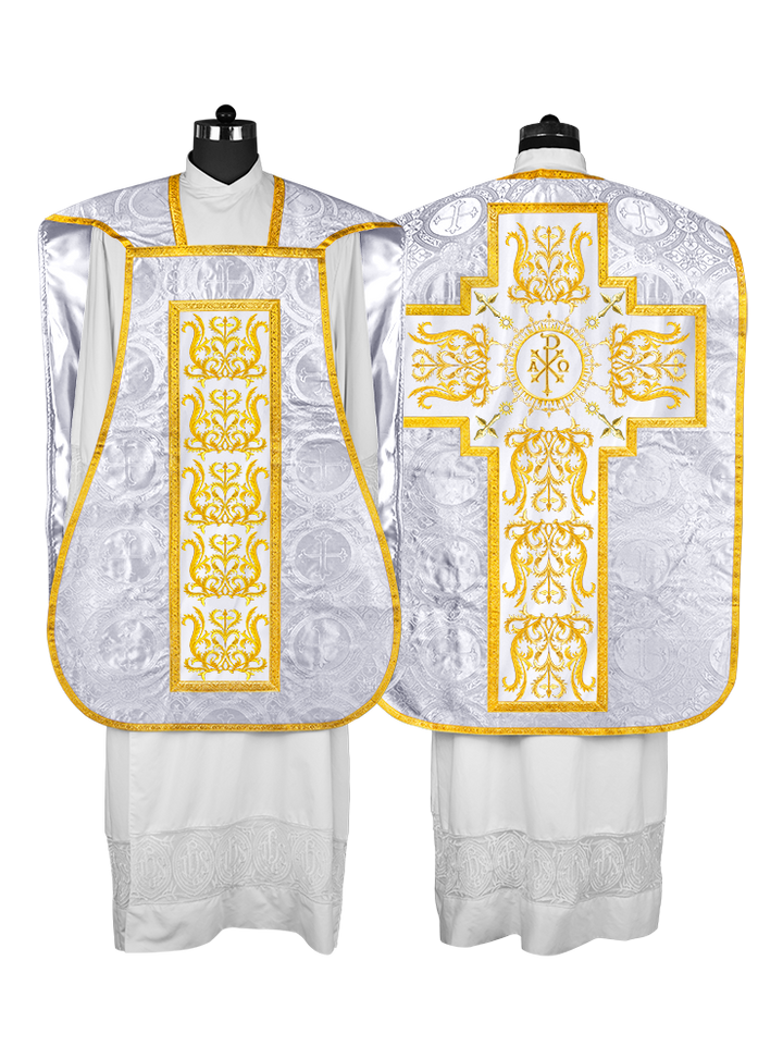 Fiddleback vestment with golden orphrey - Spiritus Collection