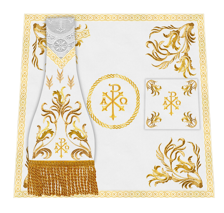 Mass Set Vestment with Embroidered Motif