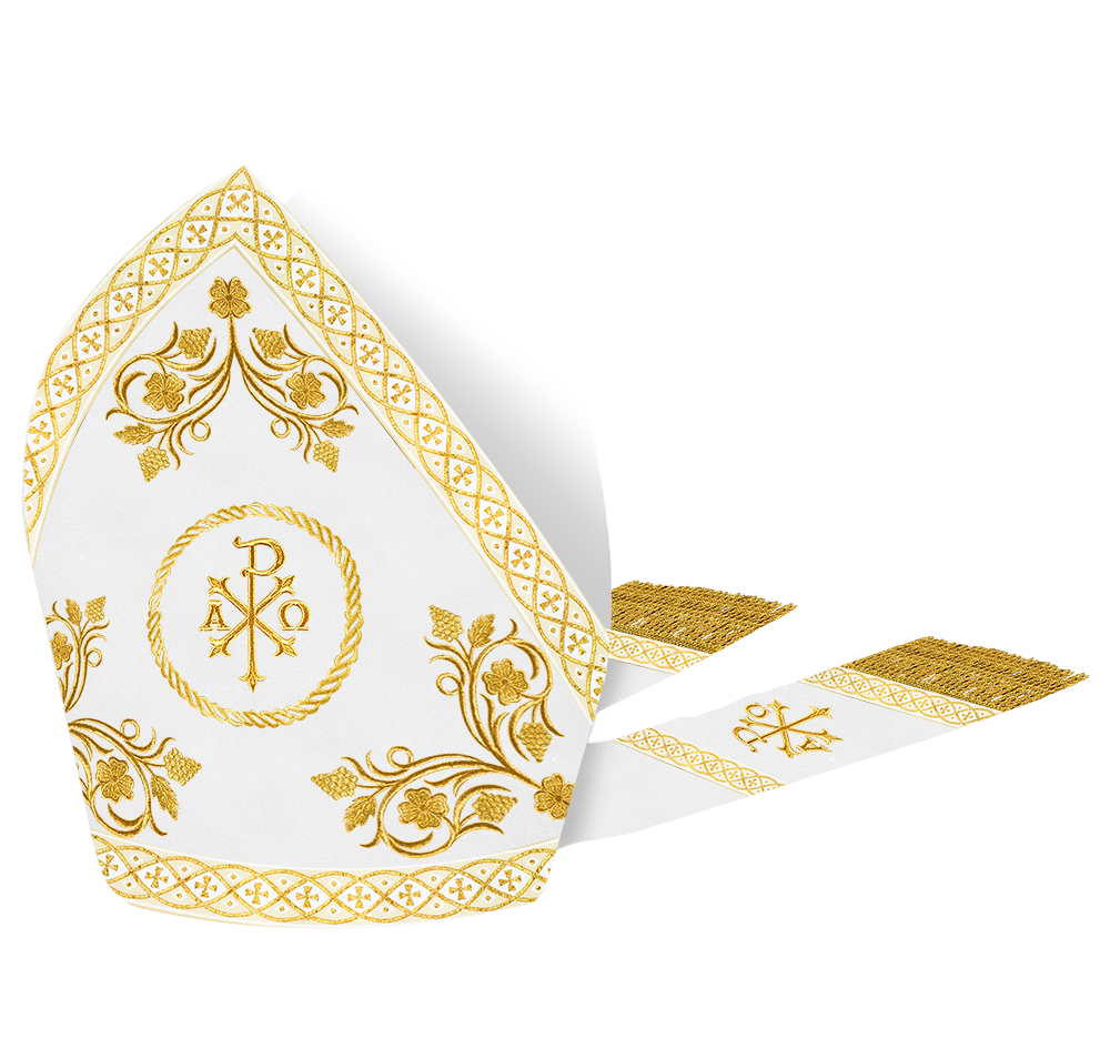 Mitre with Grapes Embroidery and Trims