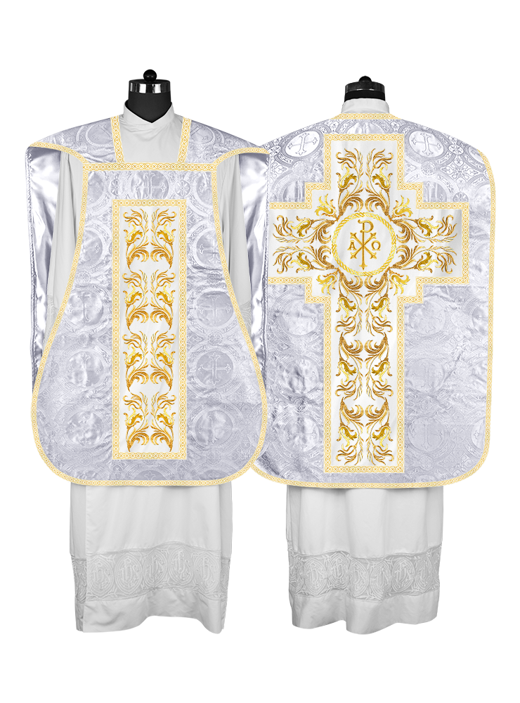 Roman Chasuble Vestment  with Woven Braids and Trims