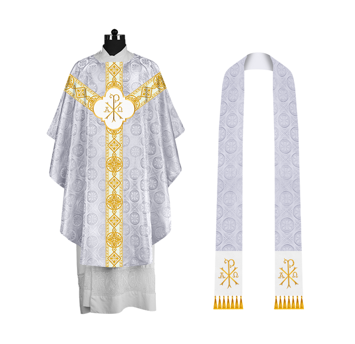 Gothic Chasuble with Woven Braided Orphrey Detailing