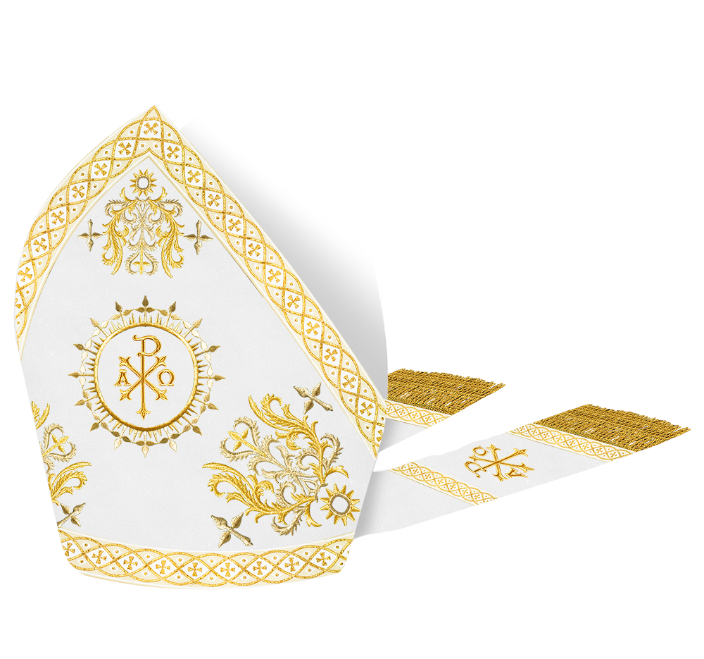 Mitre Vestment with Motif and Embroidery Trims