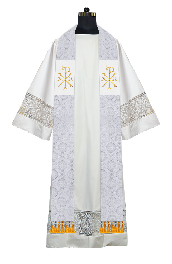 Ordination Stole with Embroidered Spiritual Motif