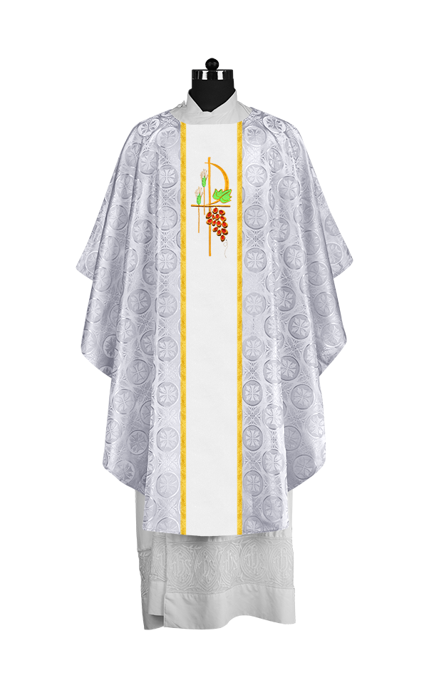 Gothic Chasuble with Elegant Embroidered Liturgical Motif