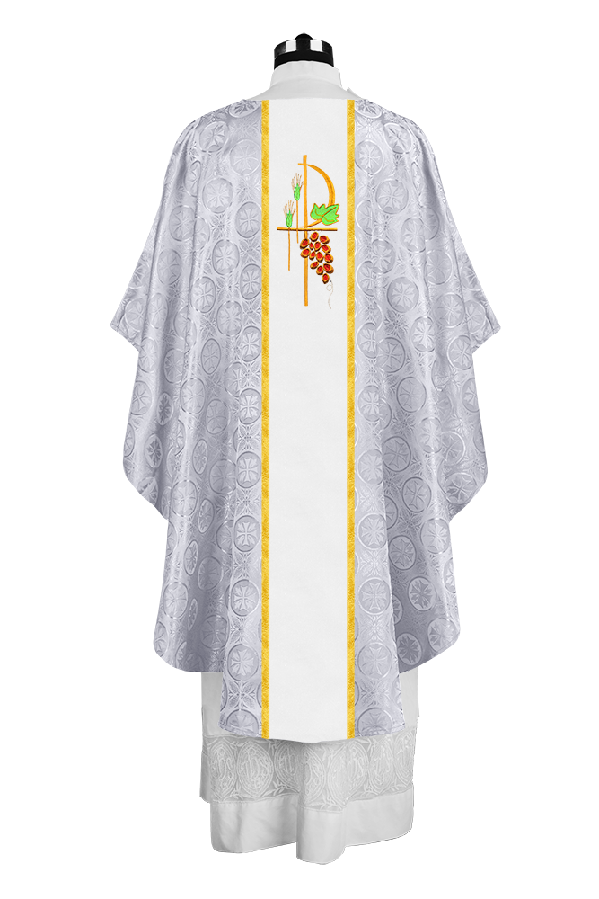 Gothic Chasuble with Elegant Embroidered Liturgical Motif