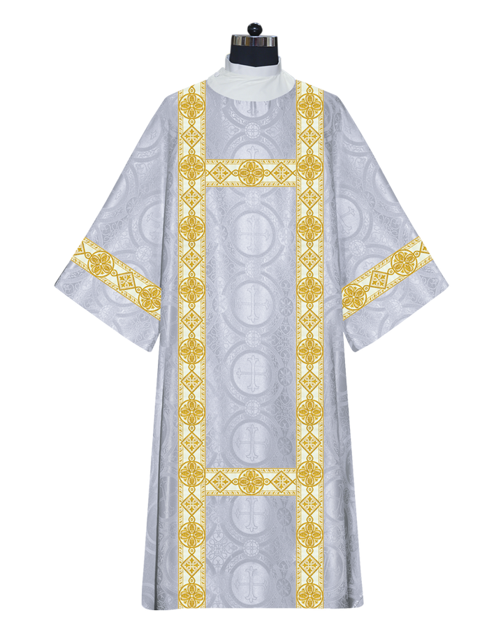 Deacon Dalmatic Vestments with white diamond lace