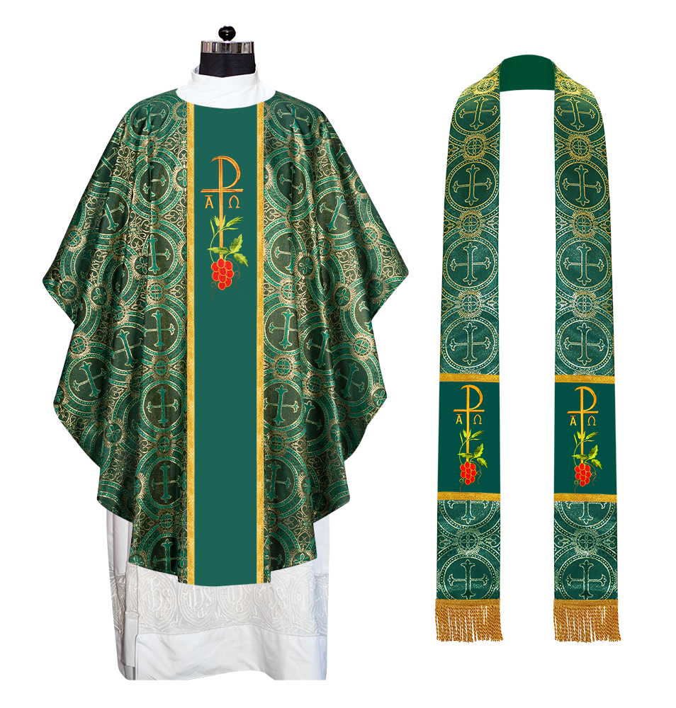 Gothic Chasuble - Spiritual PAX and Grapes