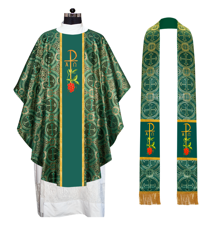 Gothic Chasuble - Spiritual PAX and Grapes