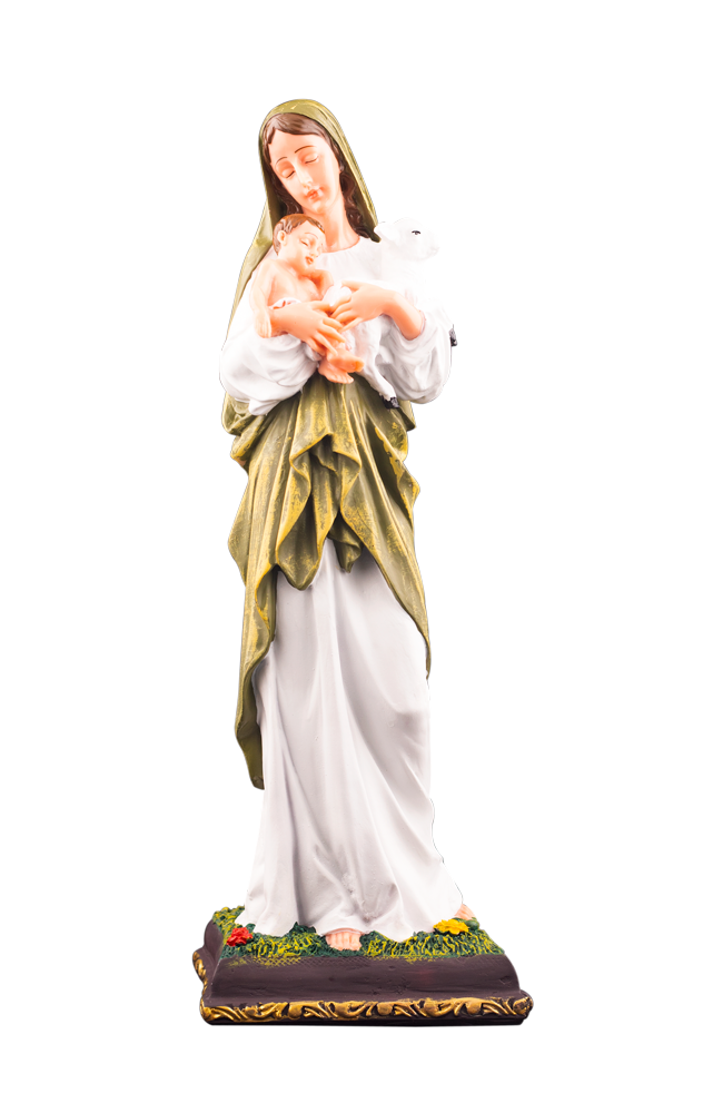 Our Lady of Nursing 13" Statue – Holding Christ Child and Lamb