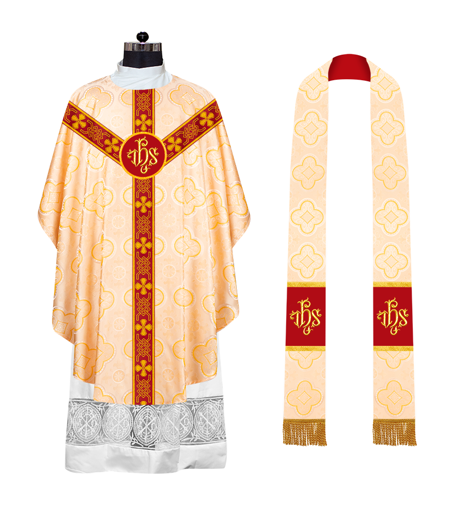 Gothic Chasuble - Y Type with woven braids