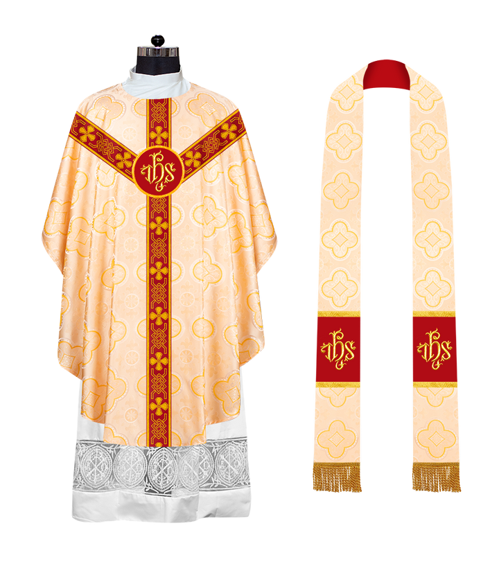 Gothic Chasuble - Y Type with woven braids