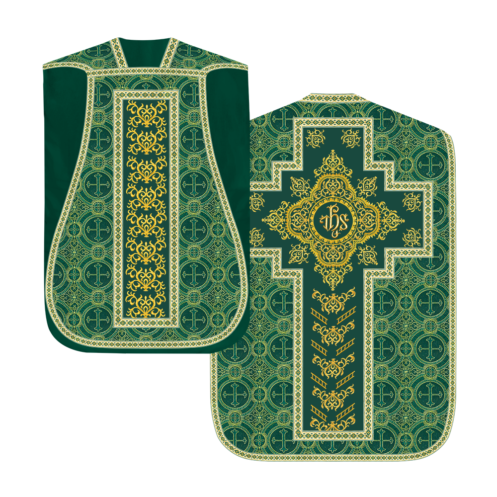 Traditional Fiddleback Vestments with Motifs and Trims