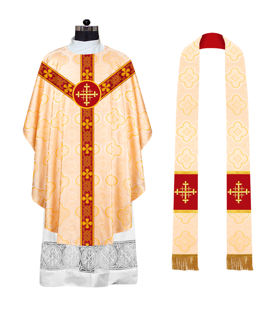 Gothic Chasuble - Y Type with woven braids