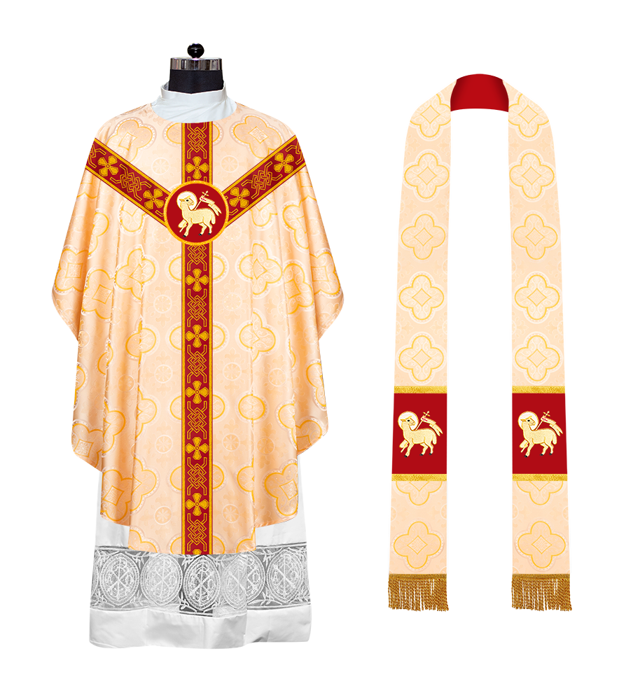 Gothic Chasuble - Y Type with woven braids