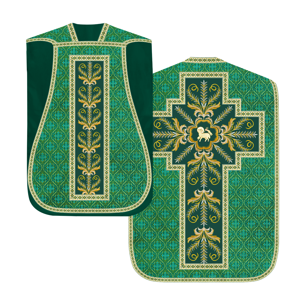 Roman Chasuble Vestment with Detailed Orphrey