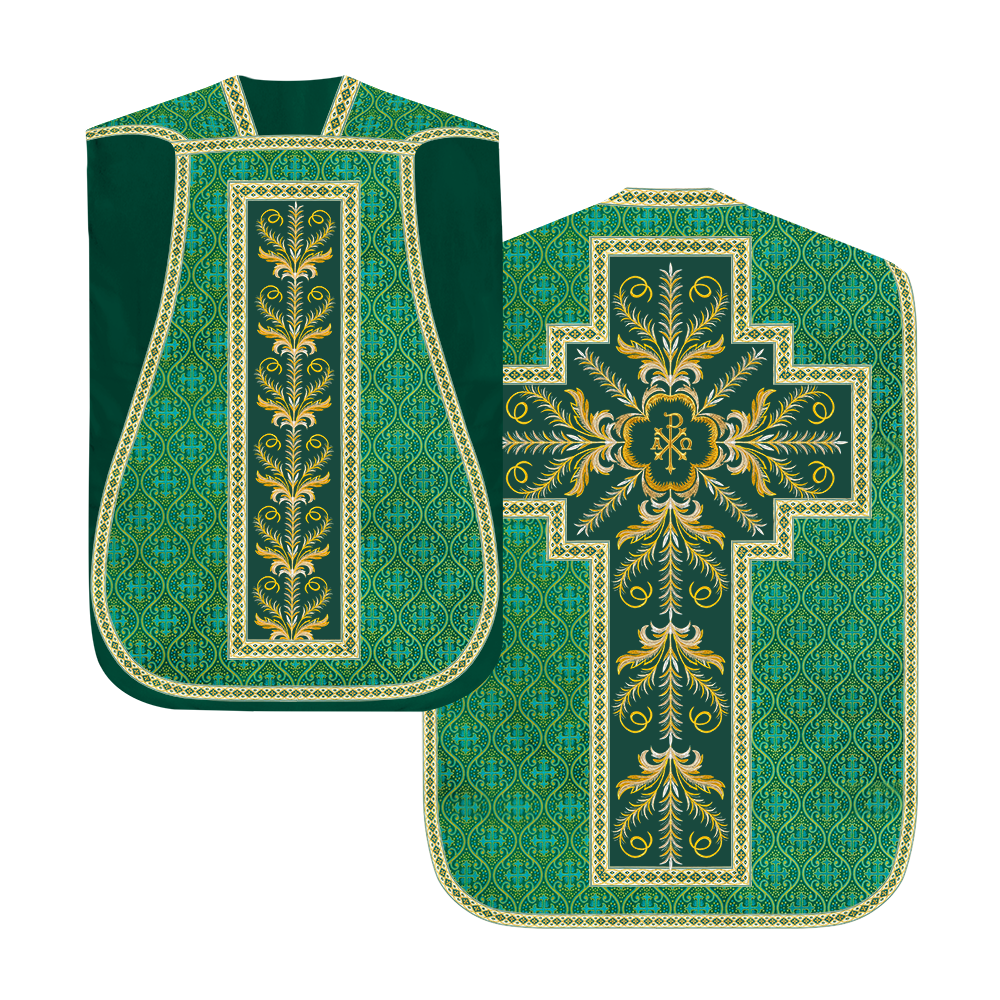 Roman Chasuble Vestment with Detailed Orphrey