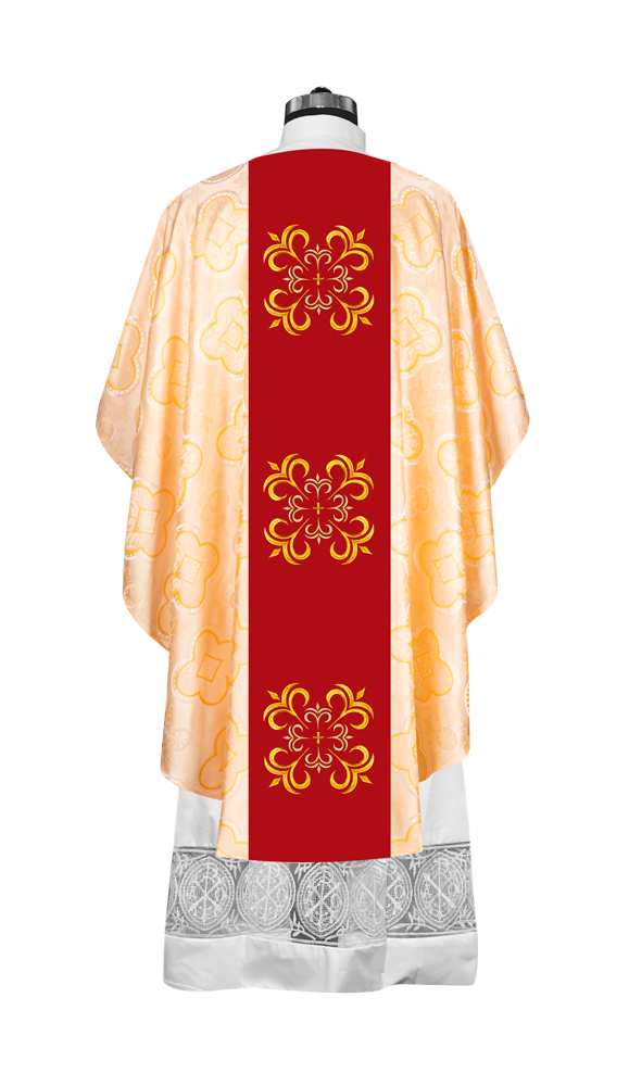 GOTHIC CHASUBLE VESTMENT EMBELLISHED WITH LITURGICAL MOTIFS