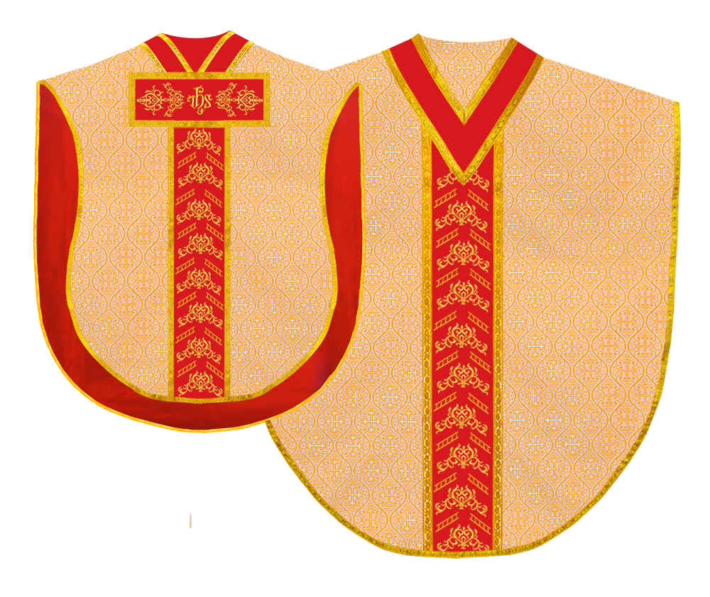 BORROMEAN CHASUBLE WITH ADORNED TRIMS