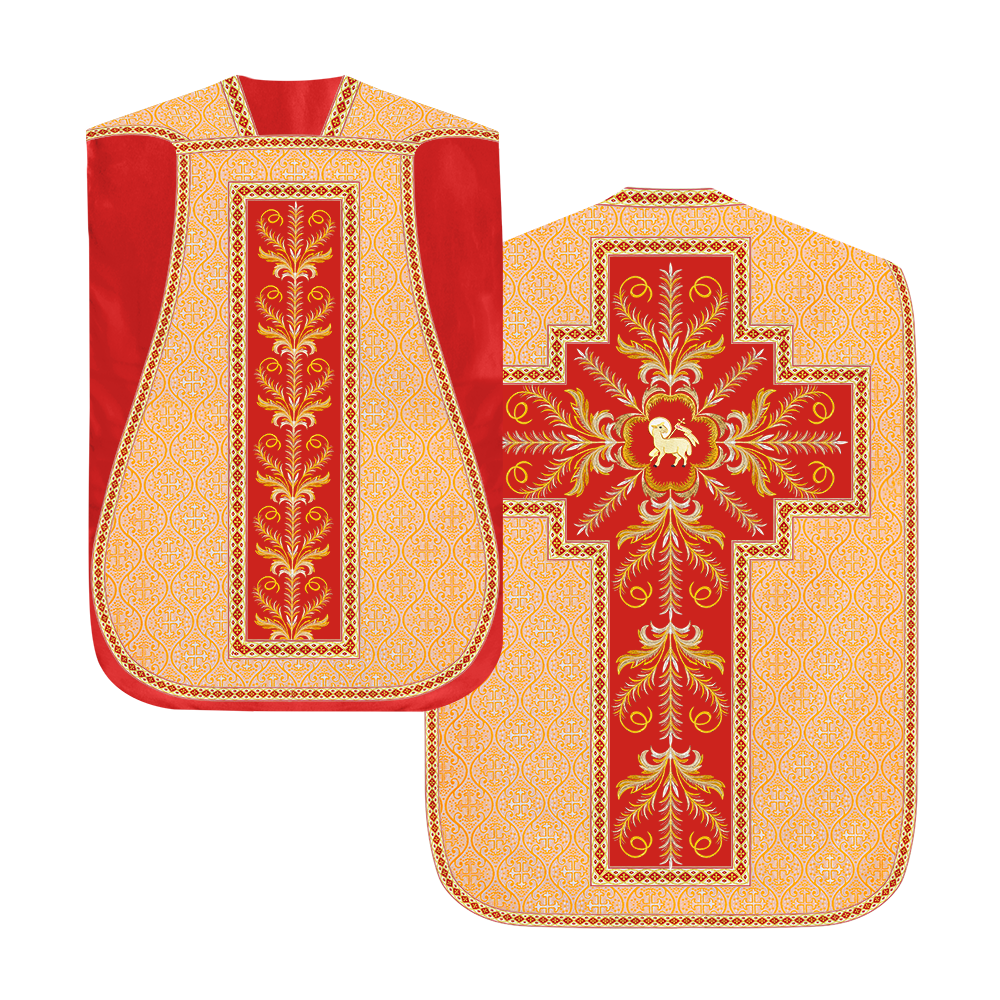 Roman Chasuble Vestment with Detailed Orphrey