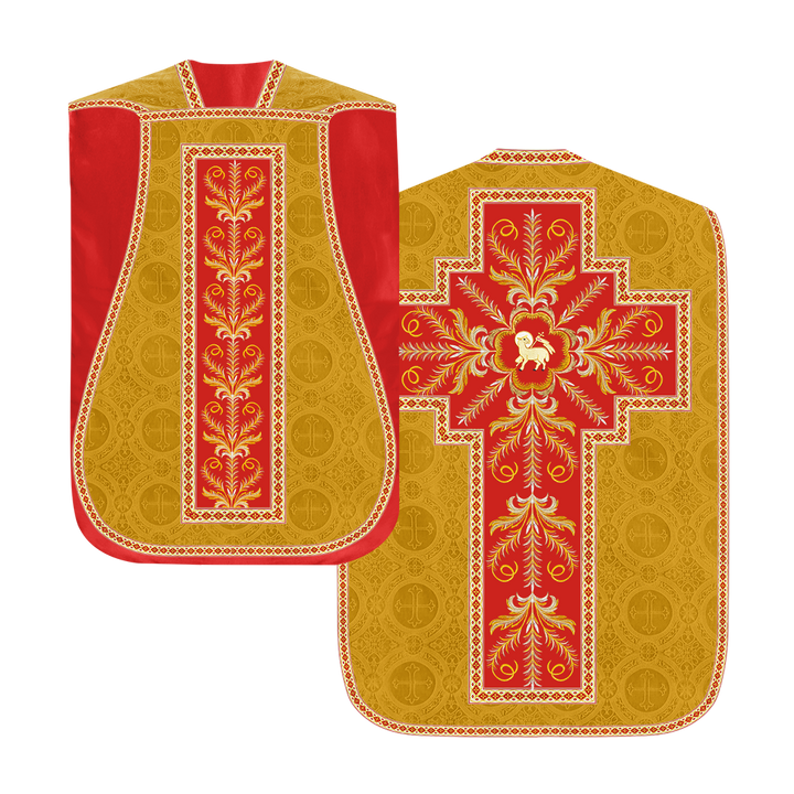 Roman Chasuble Vestment with Detailed Orphrey