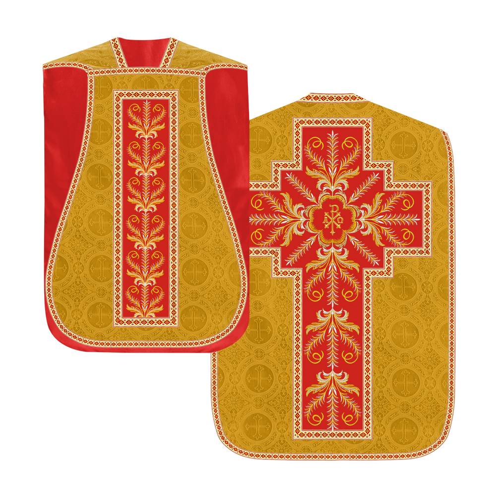 Roman Chasuble Vestment with Detailed Orphrey