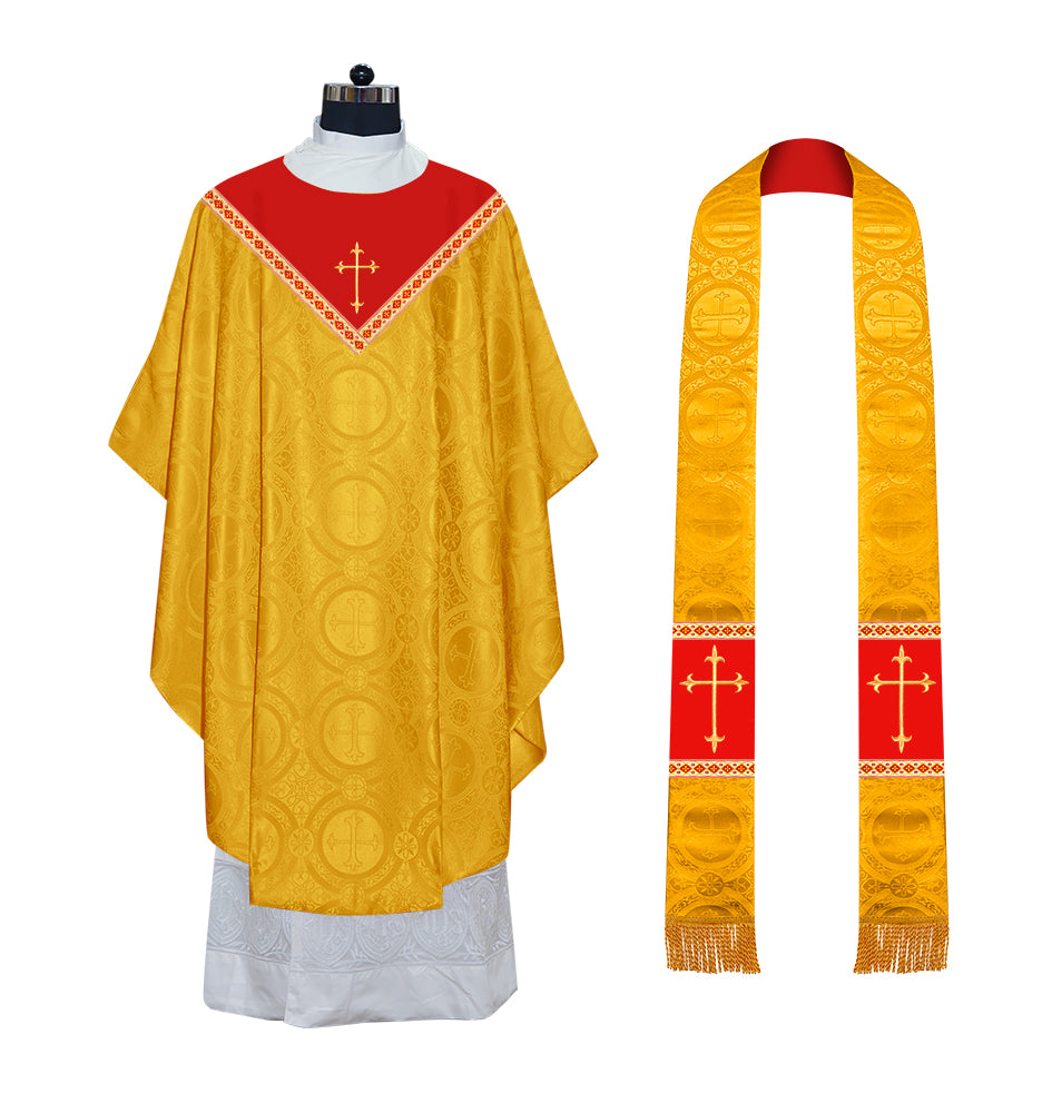 GOTHIC CHASUBLE ADORNED WITH WESTERN CROSS MOTIF