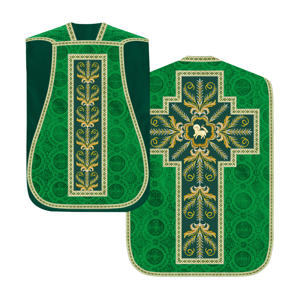 Roman Chasuble Vestment with Detailed Orphrey