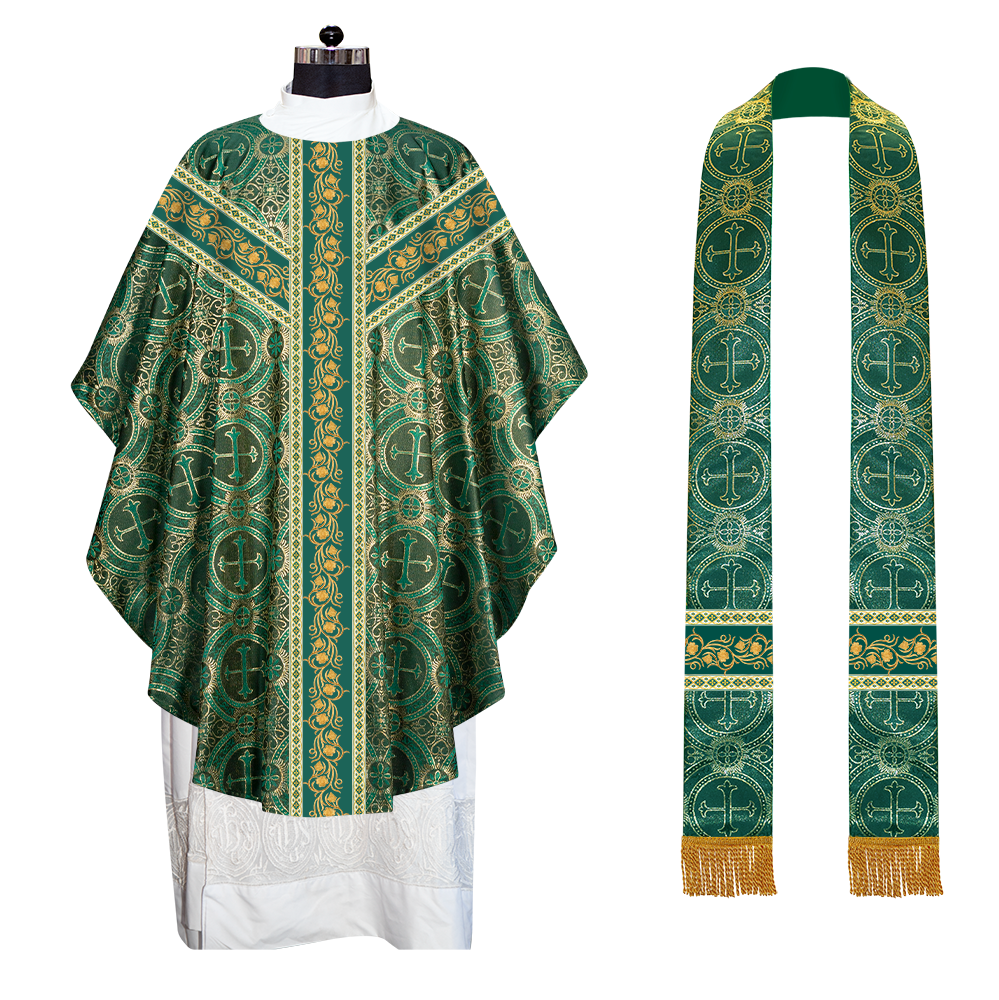 EMBROIDERED GOTHIC CHASUBLE ADORNED WITH GRAPES DESIGN