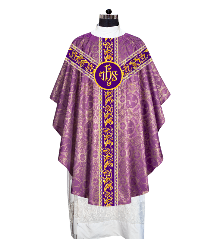 GOTHIC CHASUBLE VESTMENTS WITH ORNATE EMBROIDERY AND TRIMS