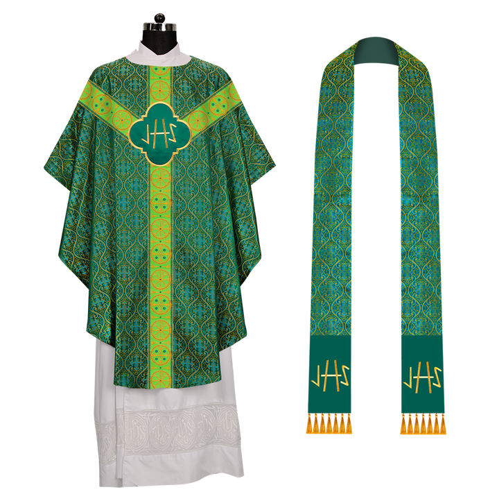 Gothic Chasuble Vestment with Y Type Braided Orphrey
