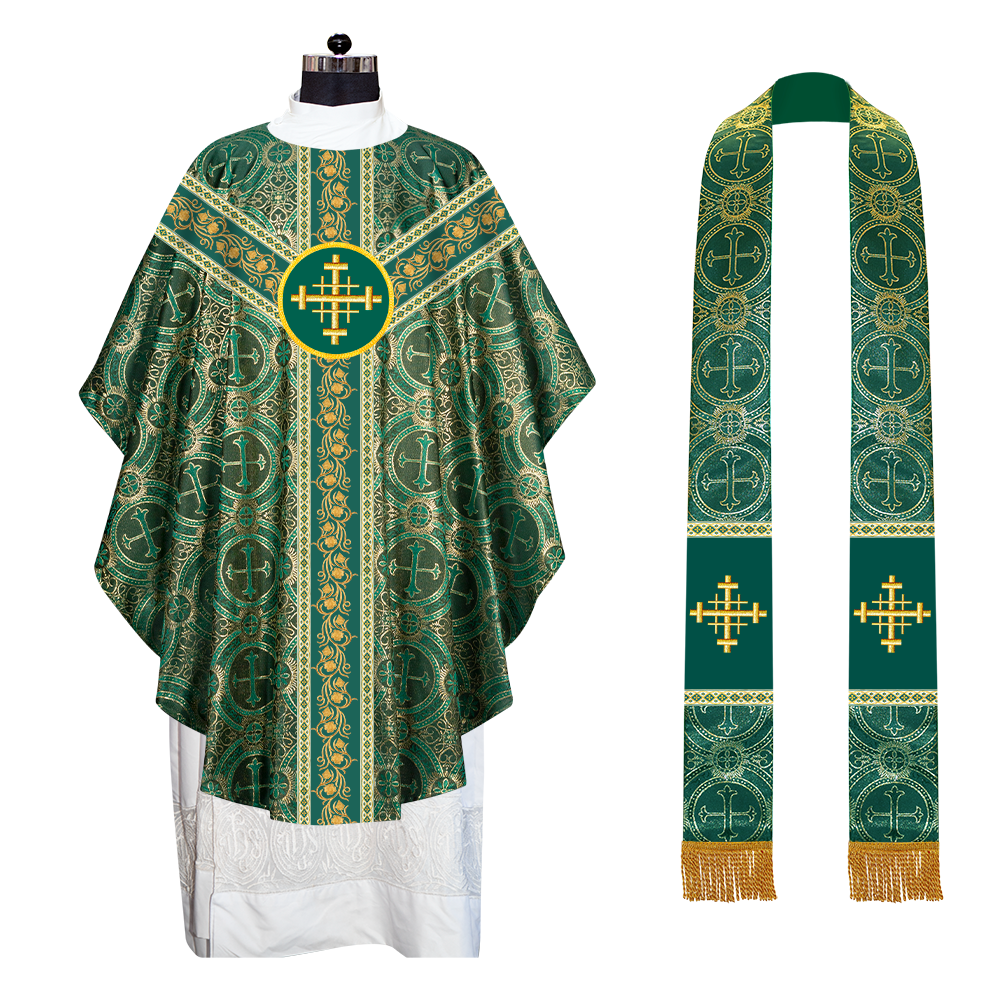 EMBROIDERED GOTHIC CHASUBLE ADORNED WITH GRAPES DESIGN